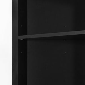 English Elm Black Triangle Tall Cabinet with 3 Drawers, Adjustable Shelf, Painted MDF, Anti-Tip, Stylish Storage N725P247409B