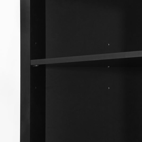 English Elm Black Triangle Tall Cabinet with 3 Drawers, Adjustable Shelf, Painted MDF, Anti-Tip, Stylish Storage N725P247409B