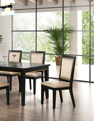 English Elm Contemporary Upholstered Dining Chairs Set of 2 | Gold Back Accent, Plush Seat & Back Comfort, Modern B2741P311019