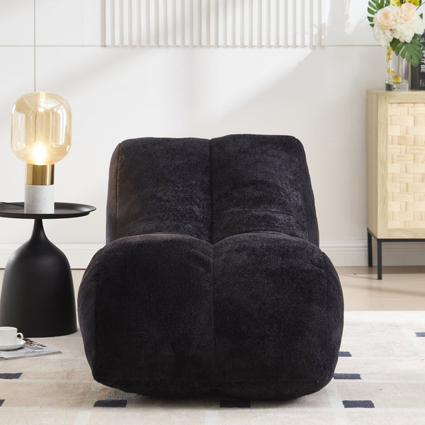 English Elm Creative Bean Bag Sofa Chair with Plush Superfiber Cover and Soft Foam Filling for Luxe Comfort Black W1996P266264