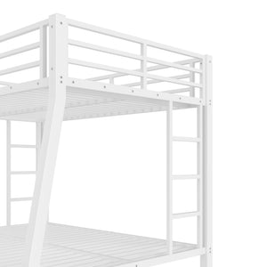English Elm Metal Full Xl Over Queen Bunk Bed – Space-Saving, Durable Steel Frame, No Box Spring Needed, Easy Setup W1580S00288