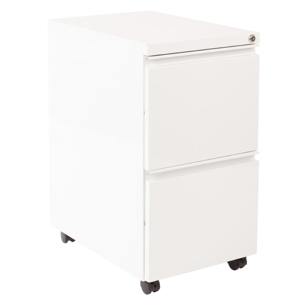 OSP Home Furnishings 22" Mobile Pedestal with Locking Drawers Full Extension Ball Bearing Slides Office Filing PTC22FF-WH