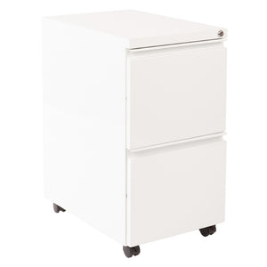 OSP Home Furnishings 22" Mobile Pedestal with Locking Drawers Full Extension Ball Bearing Slides Office Filing PTC22FF-WH