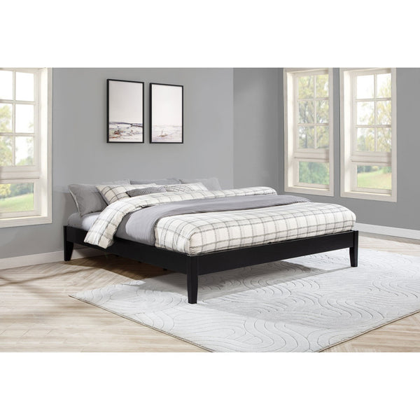 English Elm Spivey Black Universal Platform Bed — Low-Profile California King Frame, Solid/Slatted Support, Modern Elegance B062S00860