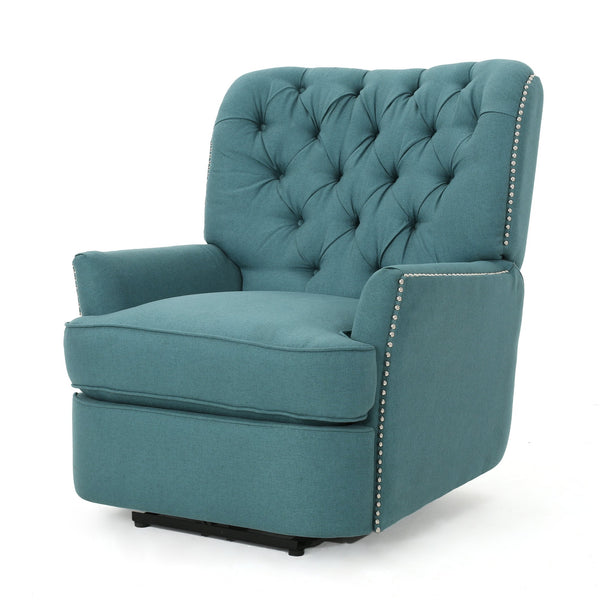 English Elm Christopher Knight Home® - Indulge Electric Recliner with Teal Fabric, Copper Accents, Power Lift Recline and Plush Comfort 61375.00DTE