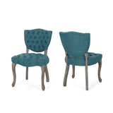 Christopher Knight Home® - Noble House - Crosswind Tufted Dining Chair with Cabriole Legs - Set of 2