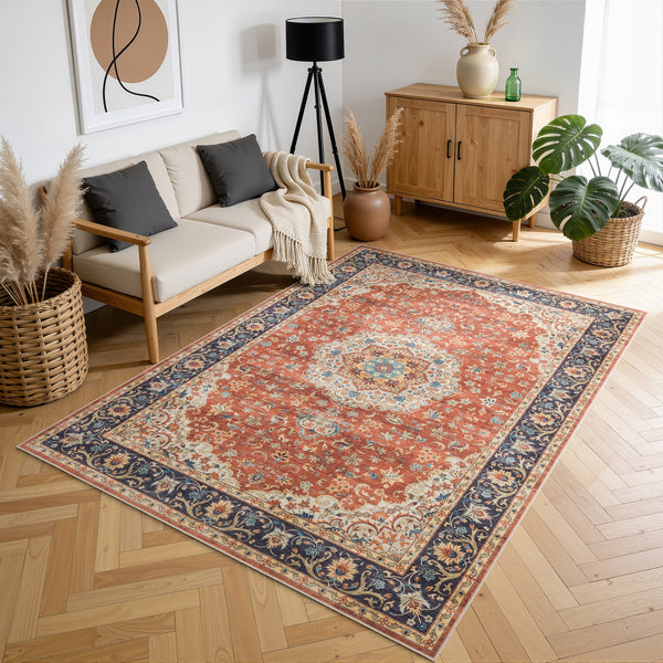 English Elm Premier Traditional Low Pile Area Rug for Living Room Dining High Traffic Zones B186P479381
