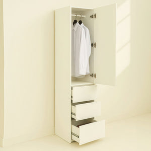 English Elm Elise Slim Modular Wood Closet Cabinet in White — Tall 108" Storage Unit with Drawers, Durable Melamine Finish B040P311966