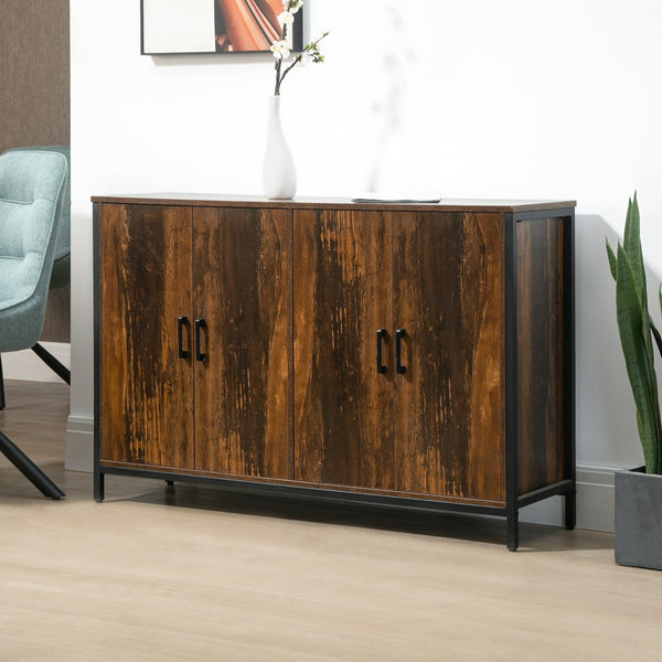 English Elm Homcom Rustic Industrial Sideboard Cabinet With Adjustable Shelves For Stylish Storage Solutions W2225P217382