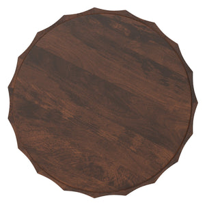 English Elm Trenton Round Mango Wood Coffee Table Handcrafted Drum Silhouette for Living Rooms B136P429101