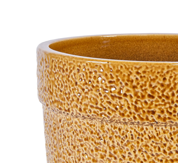 English Elm Handmade Ceramic Planter Trio Artisan Speckled Earth Tones for Indoor Plants Shelves W3273P321469