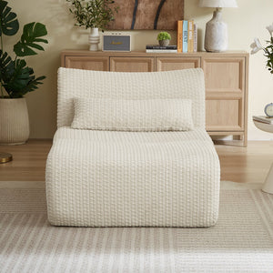 English Elm Loveseat Corduroy Cloud Couch Modular Boneless Design for Relaxed Living Spaces Cream W2339P461296