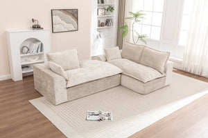 English Elm 103" Modern Modular L-Shaped Sectional Couch - Cloud-Like Comfort, No Assembly, Premium Chenille Upholstery W1170S00039