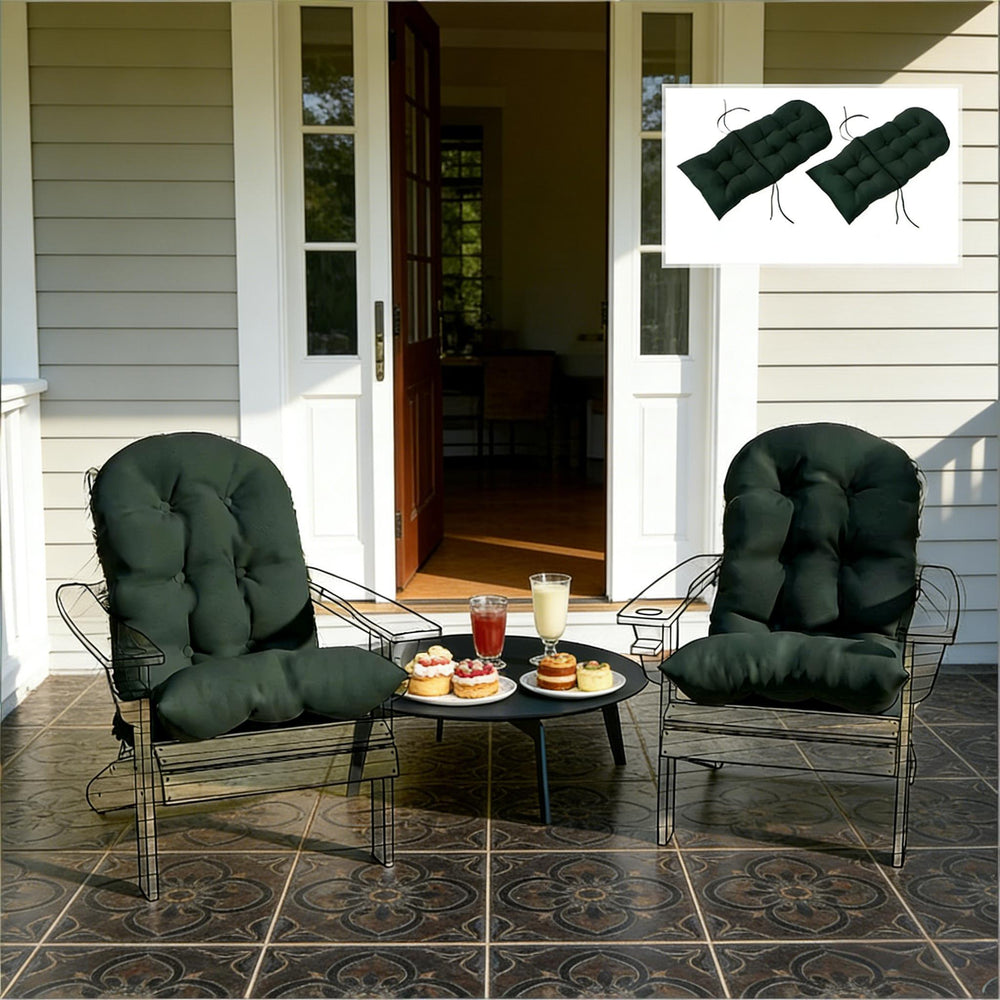 English Elm Garden Tufted High Back Patio Chair Cushions Set with Uv Resistant Polyester Cover T3971P476121