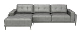 Bliss LAF Chaise Sectional Gray 110373 Zuo Modern