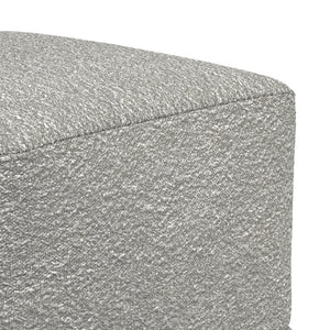 English Elm Chantal Boucle Square Pouf Handcrafted Cotton Accent Footrest for Modern Living Rooms Light Gray B136P427585
