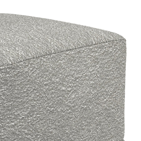 English Elm Chantal Boucle Square Pouf Handcrafted Cotton Accent Footrest for Modern Living Rooms Light Gray B136P427585