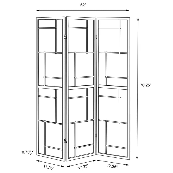 English Elm Reese 3-Panel Room Divider Folding Shoji Screen White Rubberwood Privacy Panel Rustic Minimalist Elegance B062P331106