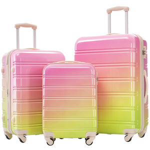 English Elm Hardshell Polycarbonate 3 Piece Luggage Set Spinner Wheels Tsa Lock Expandable Travel Multicolor Pink N732P184448U