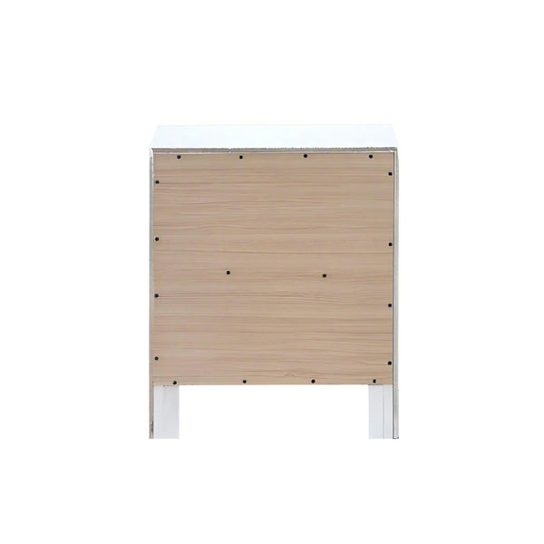 English Elm Morris 2-Drawer Nightstand with V-Shape Embossed Fronts, Dovetailed Drawers & Removable Handles White 27.8 L x 22.13 W x 18.9 H B078P408785