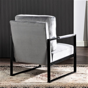 English Elm Classic Mid Century Modern Velvet Accent Chair - Durable Metal Frame For Stylish Comfort In Any Space B2735P256737