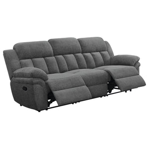English Elm Divine Charcoal Fabric Reclining Sofa with Diamond Tufting and Pillowtop Arms B062S01412