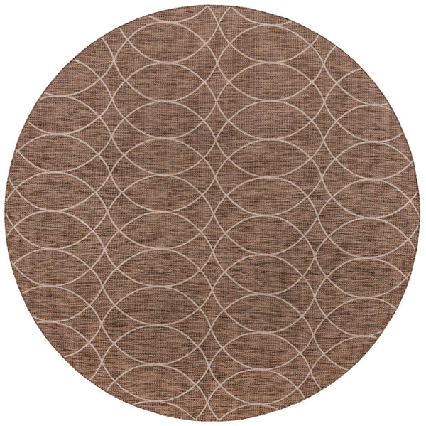 Unique Loom Outdoor Trellis Gitter Machine Made Trellis Rug Brown, Ivory 10' 0" x 10' 0"