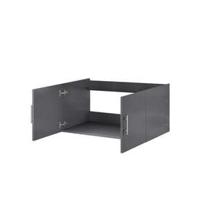 English Elm Dark Grey Bath Vanity - 36" W, Fully Assembled, Solid Wood Frame, Soft-Close Doors, Modern Style B2731P258598