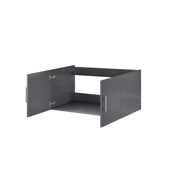 English Elm Dark Grey Bath Vanity - 36" W, Fully Assembled, Solid Wood Frame, Soft-Close Doors, Modern Style B2731P258598