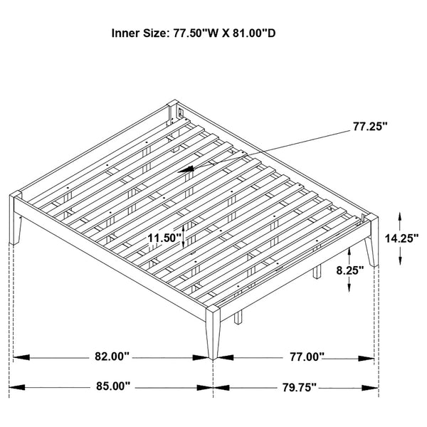 English Elm Hounslow White Eastern King Platform Bed - Elegant Low-Profile Design For Modern Bedrooms & Durability B062S01216