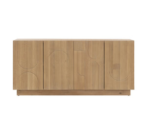 Sunpan Cove Sideboard - Scandinavian-Inspired Design with Ample Storage and Stunning Wood Patterning Rustic Oak