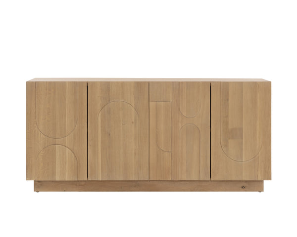 Sunpan Cove Sideboard - Scandinavian-Inspired Design with Ample Storage and Stunning Wood Patterning Rustic Oak