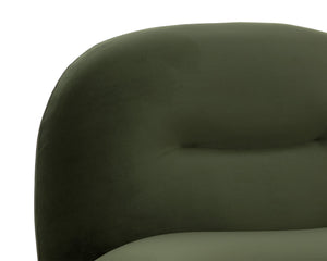 Sunpan Franze Swivel Lounge Chair - Stylish Comfort with Durable Performance Fabric and Blonde Ash Base Moss Green