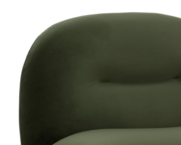 Sunpan Franze Swivel Lounge Chair - Stylish Comfort with Durable Performance Fabric and Blonde Ash Base Moss Green
