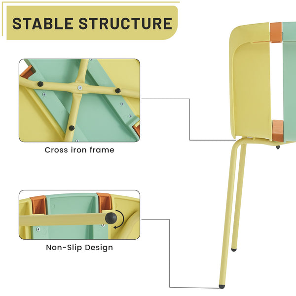 English Elm Holiday Stackable Polypropylene Side Chair Set of Four for Indoor Outdoor Dining Grain Yellow,Haze Green,Tropical Orange W3450P447384