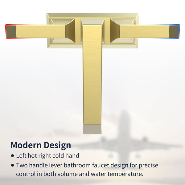 English Elm 2-Handle Modern Brushed Nickel Bathroom Faucet With Drain & Supply Kits, Durable & Easy Install T3177P277483