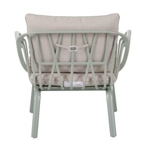 English Elm Christopher Knight Home® - Huron Outdoor PP Club Chair with Waterproof Olefin Cushions, Durable Plastic Frame and Iron Legs - Weather-Resistant Patio Seating Set Beige,Light Green N775P178198G