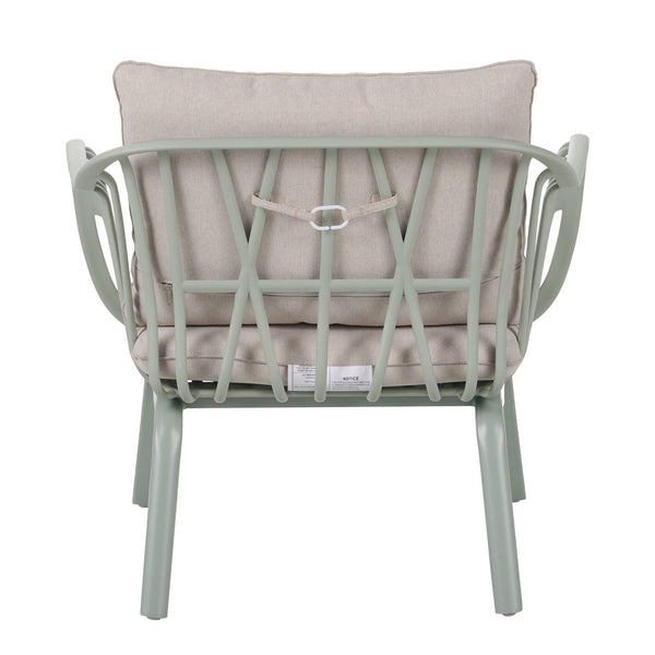 English Elm Christopher Knight Home® - Huron Outdoor PP Club Chair with Waterproof Olefin Cushions, Durable Plastic Frame and Iron Legs - Weather-Resistant Patio Seating Set Beige,Light Green N775P178198G