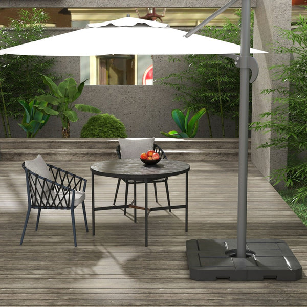 English Elm Outsunny 4-Piece Fillable Umbrella Base Weight Set For 8'-10' Offset Umbrellas, Heavy-Duty Stability W2225P174192-GIGA