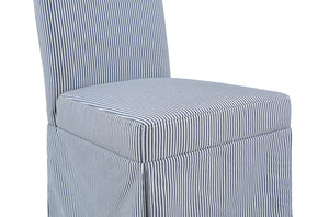 OSP Home Furnishings Adalynn Slipcover Dining Chair  - Set of 2 Navy Stripe