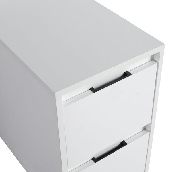 English Elm 12" Bathroom Side Cabinet - Elegant Wall-Mounted Design With 2 Soft-Close Drawers & Glossy Finish W999P312083