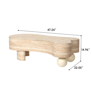 English Elm Entryway Console Table with Fluted Drawers Warm Woodgrain Finish for Hallway or Sofa W3040P455723