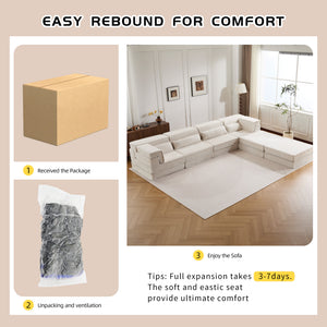 English Elm Compression Modular Floor Sofa Bed - Cozy, Versatile Lounge With Memory Foam & No Assembly Needed! W3723S00039