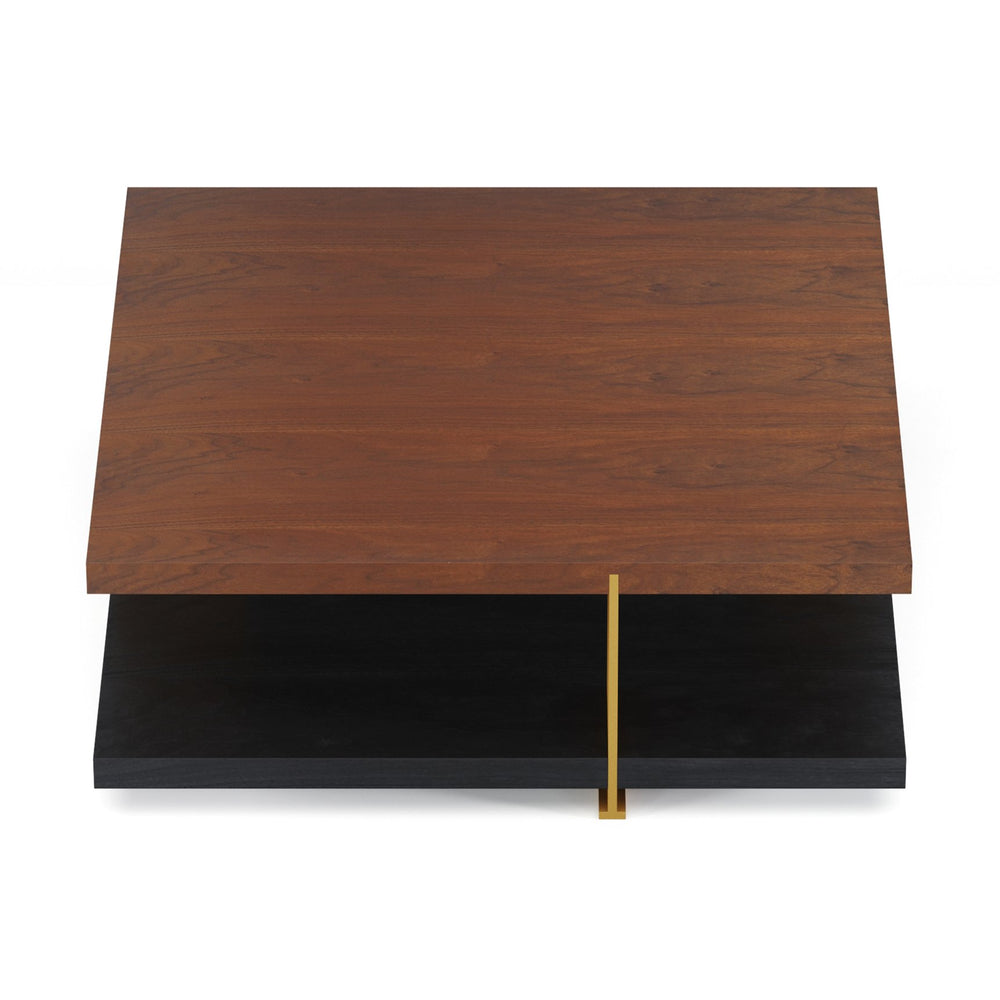 English Elm Classica Rectangle Wood Coffee Table – Elegant Walnut Finish With Stylish Black Metal Frame Design B341P321157