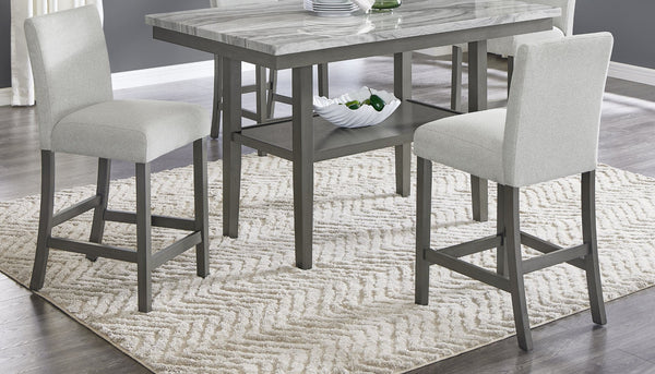 English Elm Selena Set Of 2 Modern Light Gray Counter Height Chairs With Gray Wood Frame & Ergonomic Comfort B061P406089-GIGA