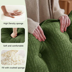 English Elm 138" U-shaped Chenille Cloud Sectional with Ottomans Deep Seat Modular Living Room Sofa Green W714S01733