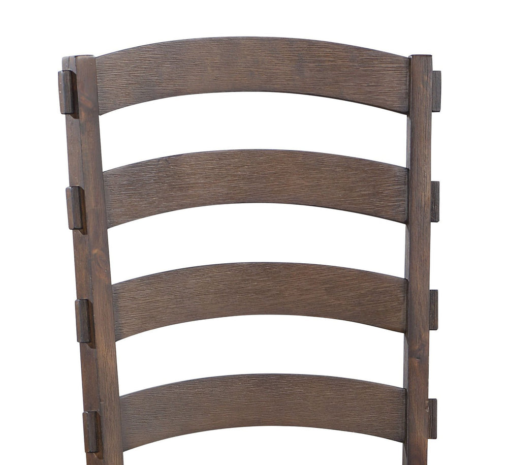 English Elm Pascaline Rustic Gray Fabric Side Chair Set of 2 – Upholstered Comfort, Oak & Brown Finish Details B2726P255347