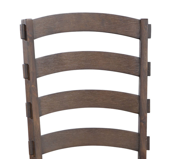 English Elm Pascaline Rustic Gray Fabric Side Chair Set of 2 – Upholstered Comfort, Oak & Brown Finish Details B2726P255347