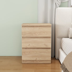 English Elm 19.7-inch Matte Finish Nightstand with Touch Release Drawers for Minimalist Bedrooms W3151P407889