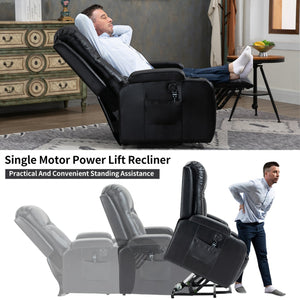 English Elm Infinite Power Lift Recliner with Massage Heat Usb Port and Cup Holders for Elderly W1803S00056